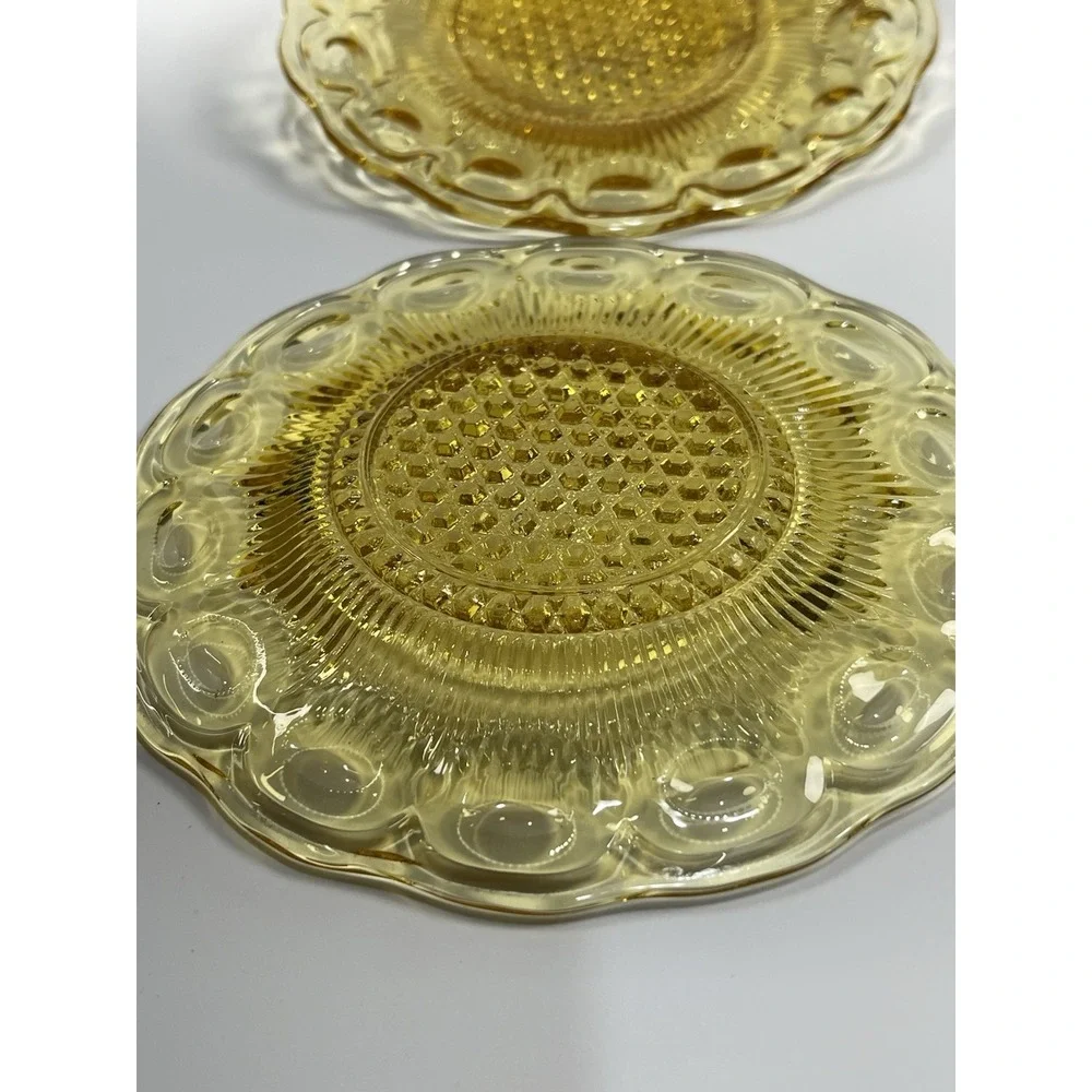 Bartlett Collins St. Genevieve Amber Glass Bread & Butter Plates‎ 1960s Set Of 4